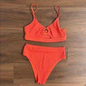 Aerie Orange/Coral High-Waisted Bikini